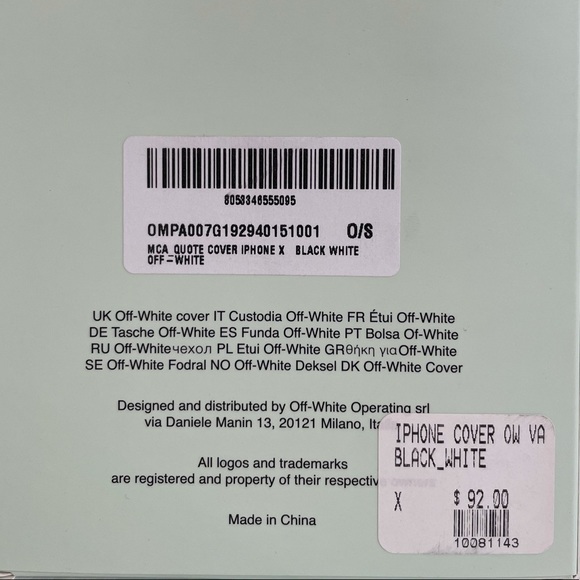 Off-White Virgil Abloh Phone Case IPhone X - New in Box Limited Edition - Picture 2 of 4